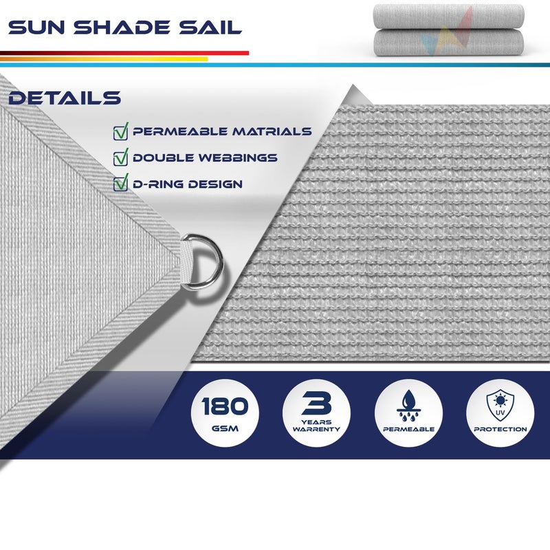 Windscreen4less 16' x 20' Sun Shade Sail Rectangle Outdoor Canopy Cover UV Block for Backyard Porch Pergola Deck Garden Patio (Gray) - Image 3